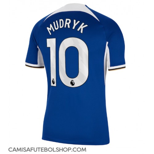 Camisa de time de futebol Chelsea Mykhailo Mudryk #10 Replicas 1º Equipamento 2023-24 Manga Curta